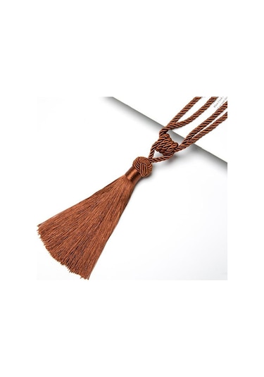 Açık Kahve 1 Adet El Yapımı Yüksek Kaliteli Perde Tiebacks El Dokuma Holdbacks Ev Dekoratif Püsküller Tiebacks 12 Renk