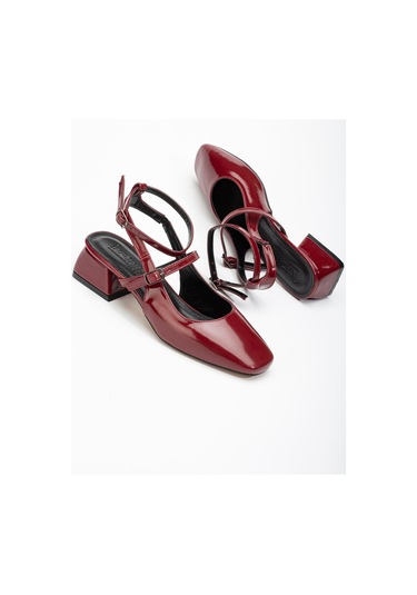 Aymood St-003 Bordo Rugan Günlük 4 Cm Topuklu Ayakkabı Bordo