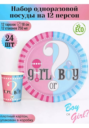 Love Land Cinsiyet Partileri İçin Tek Kullanımlık Parti Takımı 12 Kişilik 177194402 Diğer