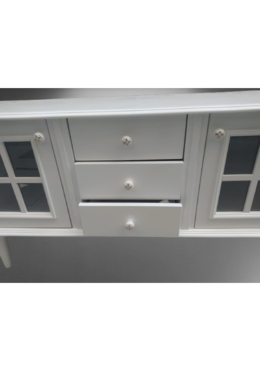 Bengimobilya Tv Sehpası Windovs Model Pencere Ahşap Kayın Torna Retro Ayak Bey