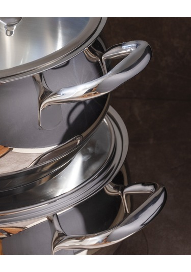 Madame Coco Vera 8 Parça Tencere Seti - Çelik Çok Renkli