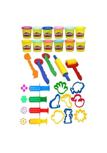 12 Renk Oyun Hamuru Kalıbı Merdane Silindir Kesici Şekiller Ve Enjektör Seti 29 Parça 1 Paket Okul Kreş Ana Sınıfı Etkinlik Okul Öncesi