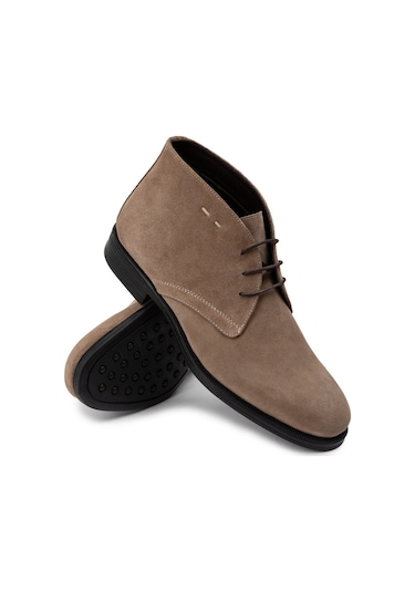 Deery Hakiki Süet Vizon Rengi Erkek Bot - 01295mvznc03