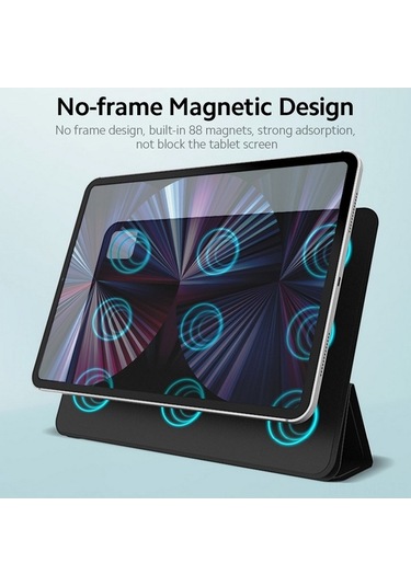 Didadodo İpad Pro 11 2020/2021 Uyumlu Manyetik Kılıf - Çıkarılabilir Tokalı Mavi Tablet Kılıfı Kapaklı Kılıf Kapaklı Kılıf