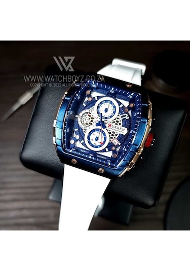 Curren 8442 Beyaz Erkek Kol Saati