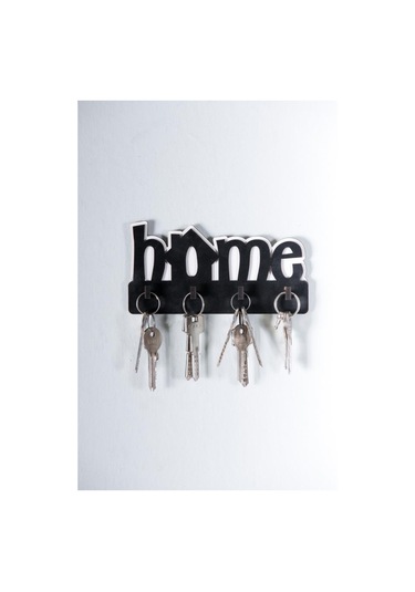 Cajuart Dekoratif Home Yazılı Ahşap Anahtarlık Hol Anahtar Askı