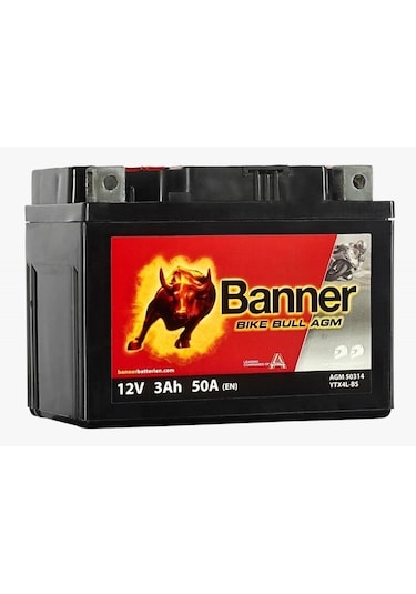 Banner Bike Bull Agm 50314 Ytx4l-bs 12 V 3 Ah 0