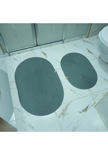 Zengin Supla 2'li Banyo Paspas Set Antrasit
