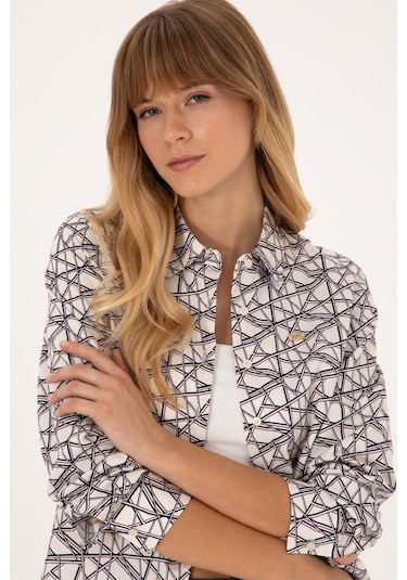 U.s. Polo Assn. Kadın Gömlek Desenli 50316376-vr256 İnci