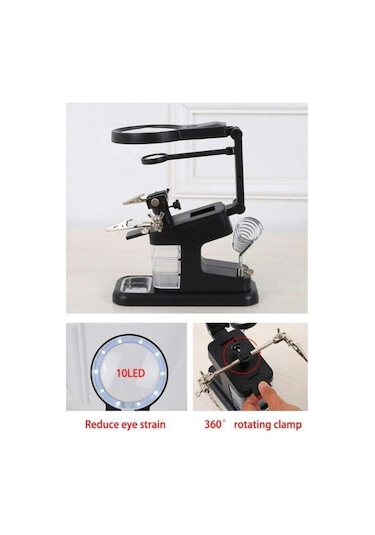 Wellhise Te-803 Masa Üstü Ledli Büyüteç Çok Amaçlı Tutacak