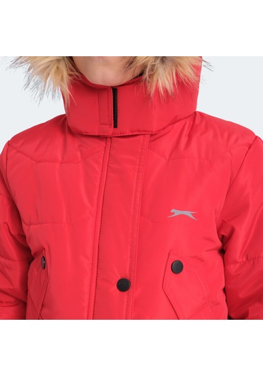 Slazenger CAMRON Çocuk Kapüşonlu Kırmızı Mont & Kaban