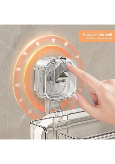 Willowhaven Musurjoy Delmeli Banyo Rafı Transparan Beyaz Duş Köşe Dolabı Şeffaf Beyaz