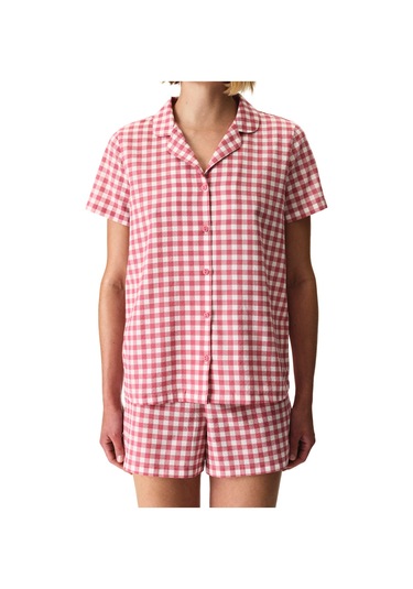 Penti Gül Kurusu Pink Gingham Gömlek Şortlu Pijama Takımı Gul Kurusu