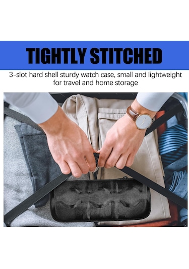 Vkemall Siyah 3 Konumlu Su Geçirmez, Basınç Ve Aşınmaya Dayanıklı Eva Saat Saklama Çantası