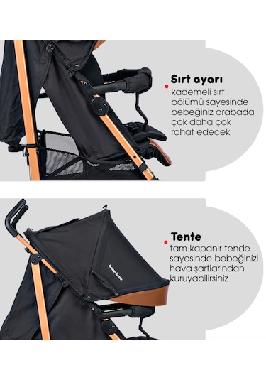 Baby Home 107 Clark Tam Yatar Alüminyum Baston Bebek Arabası