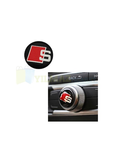 Audi S Logo Joystick Klima Teyp Düğme Damla Silikon Sticker 18 x 18 mm 4 Adet