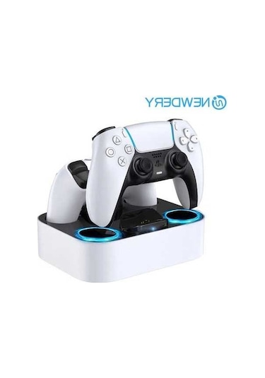 Novahub Yenidery Dual Hızlı Şarj Cihazı Ps5 Kontrolör Standı Sony Playstation 5 Dualsense Beyaz Amerika Birleşik Devletleri Beyaz
