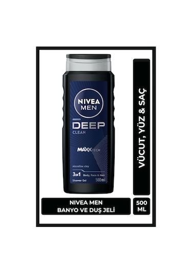 Men Erkek Deep Dimension Banyo Ve Duş Jeli 500ml, 3'ü1 Arada Komple Bakım, Vücut Saç Ve Yüz Diğer