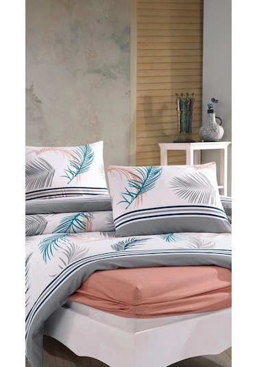 Elart Nevresim Takımı Ranfors Tek Kişilik 3 Parça Helen Pudra