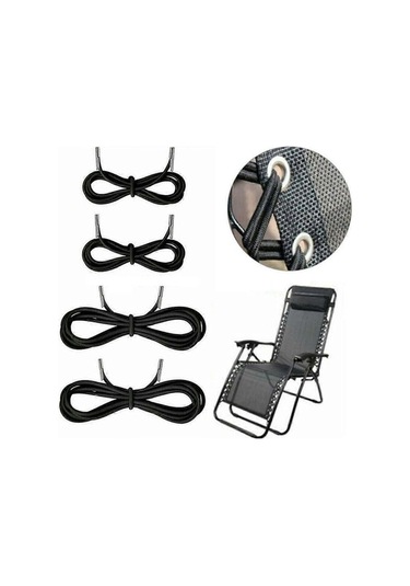 Bloomnest 8 Adet Elastik Kamp Şezlong Tamiri Kordonu Dichotomanthes, Siyah Altın A643 Altın - Siyah