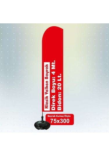 Özel Logolu Yelken Plaj Bayrağı