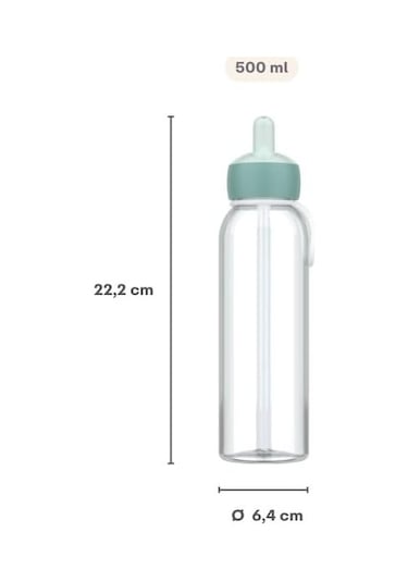Mepal Pipetli Içecek Şişesi Campus Flip-up 500 Ml Mavi Çocukl Çok Renkli
