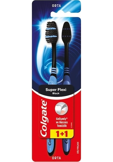 Colgate Süper Flexi Siyah 1+1 Diş Fırçası Orta