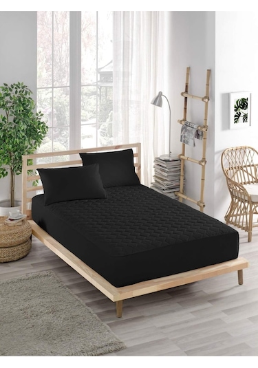 Ely Parker Alez Sıvı Geçirmez Mikro Kapitoneli Fitted Çift Kişilik Tek Kişilik Bebek Alezi Su ELYMKRKAPFIT00 Siyah