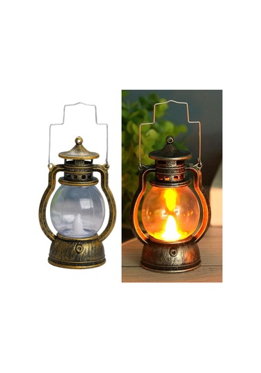 Suntek Magideal Fener Led Yağ Lambası Masa Sundurma Kabin Bronz altın Altın - Bronz