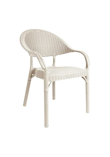 Bambu Kapiçino 90x150 Cm Camsız Rattan Bahçe Balkon Masa Takımı Krem