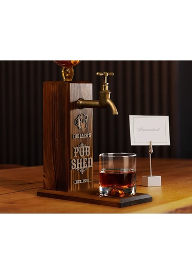Bk Gift Kişiye Özel Kabartma İsimli Musluklu Doğal Ahşap İçki Standı, Home Bar, Viski Çeşmesi, İçecek Dispenseri, Ahşap İçecek Çeşmesi-37