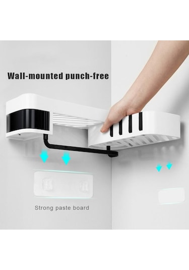 Gri Mengnı Dönebilen Banyo Rafları Duş Şampuanı Tutucu Mutfak Düzenleyici Köşe Duvar Rafı Depolama Rafı Banyo Aksesuarları Gri