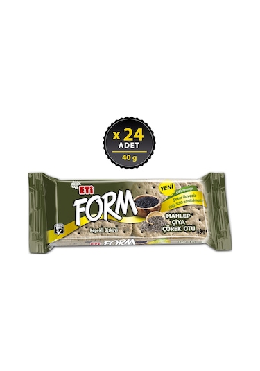 Eti Form Mahlepli Çiya ve Çörek Otlu Kepekli Bisküvi 24 x 40 G