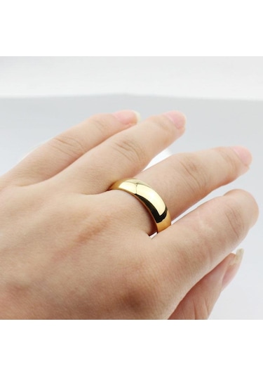 6 Mm Bombeli Çelik Alyans Çifti Söz Yüzükleri Cl10