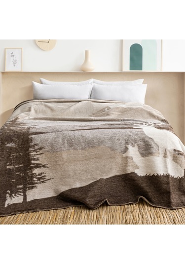 Schafer Home Deer Çift Kişlik Battaniye 200x220 Cm 1 Parça-kahverengi Kahverengi