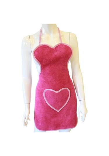 Kalp Detaylı Mutfak Önlüğü Ayarlanabilir Askılı