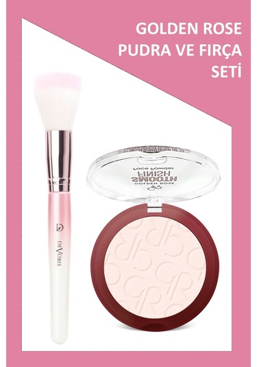 Devobis Round Face Brush - Yuvarlak Yüz Fırçası Ve Smooth Finish Face Powder No: 202 Seti