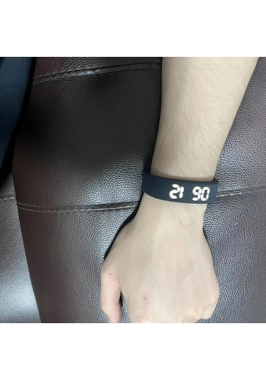 Primepickings 2025 Unisex Basit 's/'s Elektronik Usb Şarjlı Işıklı Adımsayar Rose Pink Kol Saati Diğer