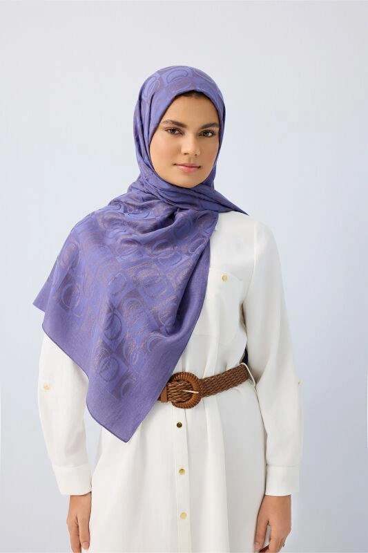 İmannoor Dama Desen Naia Şal70x200 241-3001 İndigo