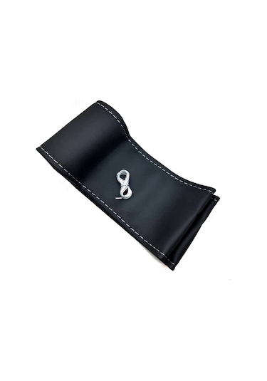 Direksiyon Kılıfı Dikmeli Soft Siyah Gri İpli Opel Corsa E Uyumlu 38 10.5cm