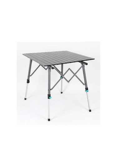 Madfox Yüksekliği Ayarlanabilir Katlanır Kamp Masası Büyük Boy Siyah Renk Siyah
