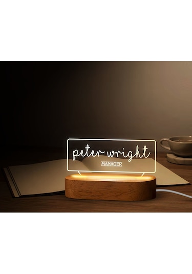 Bk Gift Kişiye Özel İsimli Led Işıklı Akrilik Masa İsimliği-3, Ofis Dekoru, Mesleki Hediye, Ofis Hediyeleri Kobitmeyen137984 Bk Gift