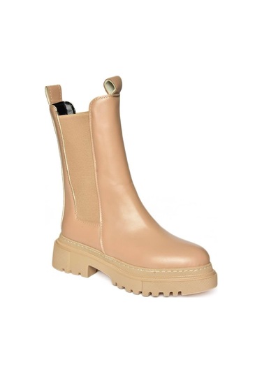 Fox Shoes T652449009 Ten Kalın Tabanlı Kadın Bot Ten-Suni Deri Ten