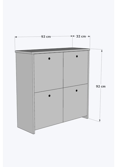 Buzkan Mobilya % 100 Mdflam Beyaz Cube Üstü Beyaz Beyaz - Beyaz