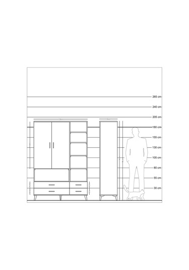 Hyperion Dolap 10 Raflı 4 Çekmeceli 2 Kapaklı 132x44x195 Ayta... Aytaşı