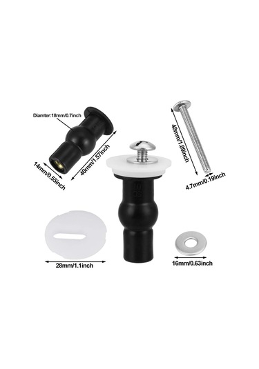 Sabitleme Elemanları Genişletilebilir Kauçuk Vida Tüm Tuvaletlere Uyar - Siyah - Diğer
