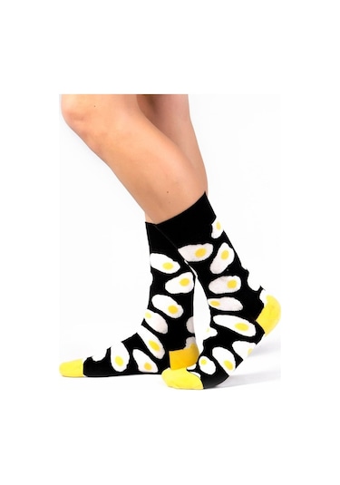 6'lı Organik Pamuklu Dikişsiz Erkek Çok Renkli Desenli Çorap (448387758) Siyah