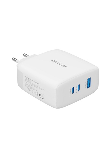Ricomm Gan 3 Portlu Usb-C + Usb-A Qc3.0 Pps Hızlı Şarj Aleti 120 W