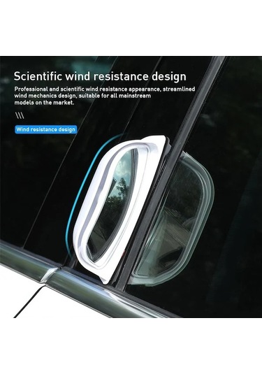 Novahub Gümüş B Sütunu Kör Nokta Aynası Araç Dikiz Aynası Geniş Açılı Arka Koltuk Yardımcı Gözlem Aynası Güvenlik Sürüş 2pcs