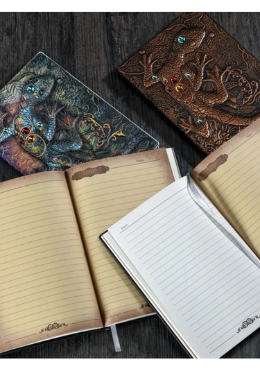 Shalabelle Tarihsiz A5 Deri Bloknot Çizgili Planlayıcı Günlük 146478124 Açık Mavi